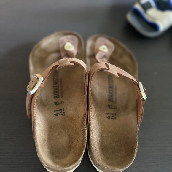 Birkenstock (Worn Once) Tan Braided Gizeh Sandals 41 EU 10 US - Picture 3 of 5